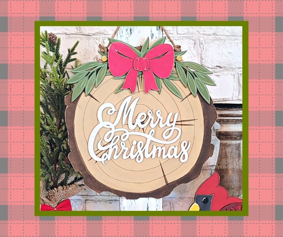 Get Your Craft On Kit: Merry Christmas Wood Slice Hanger