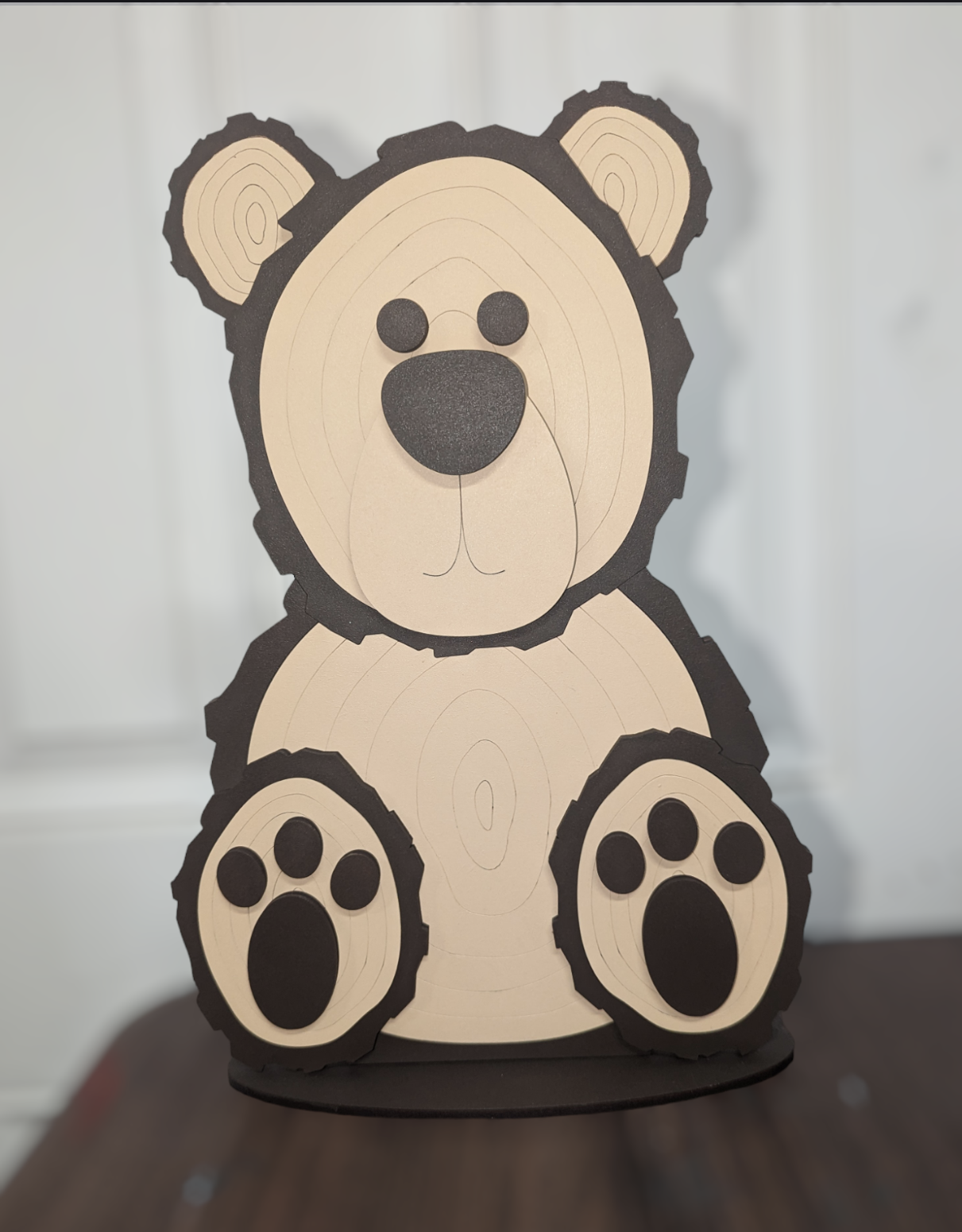 Wood Slice Bear Shelf Sitter